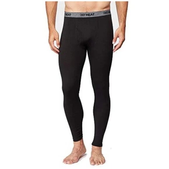 NEW 32 Degrees Men's L 2 Pack Heat Base Layer Pants Black - Picture 1 of 7